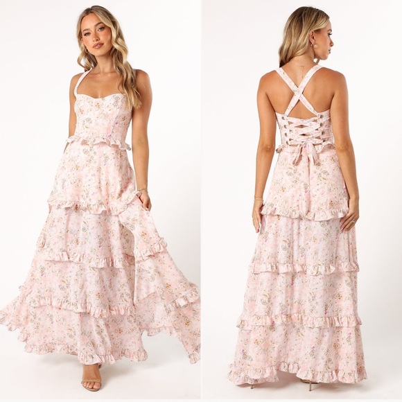 Petal & Pup Floral Maxi Dress - Cream and Pink - Picture 3 of 11